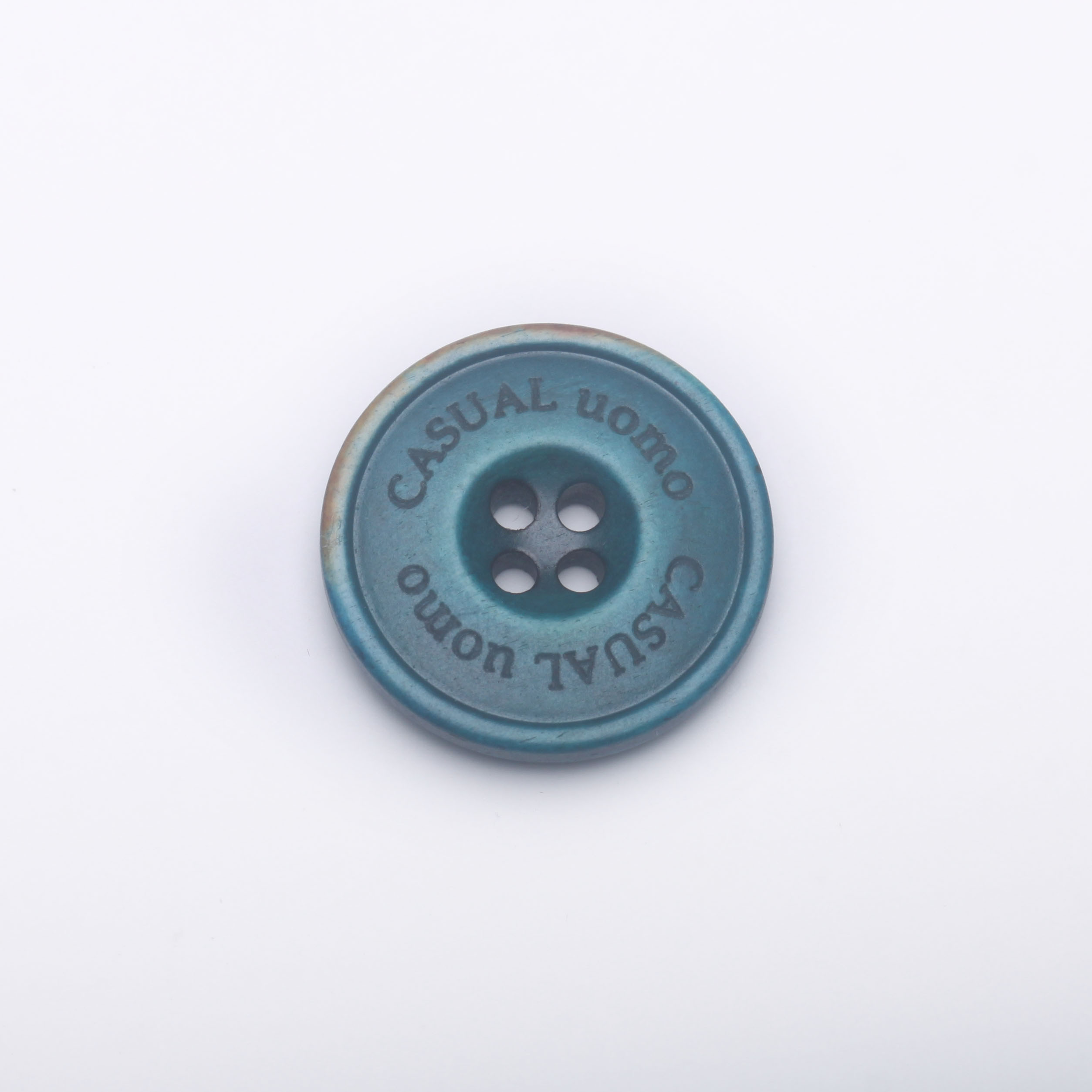 > bone button with burnt effect
